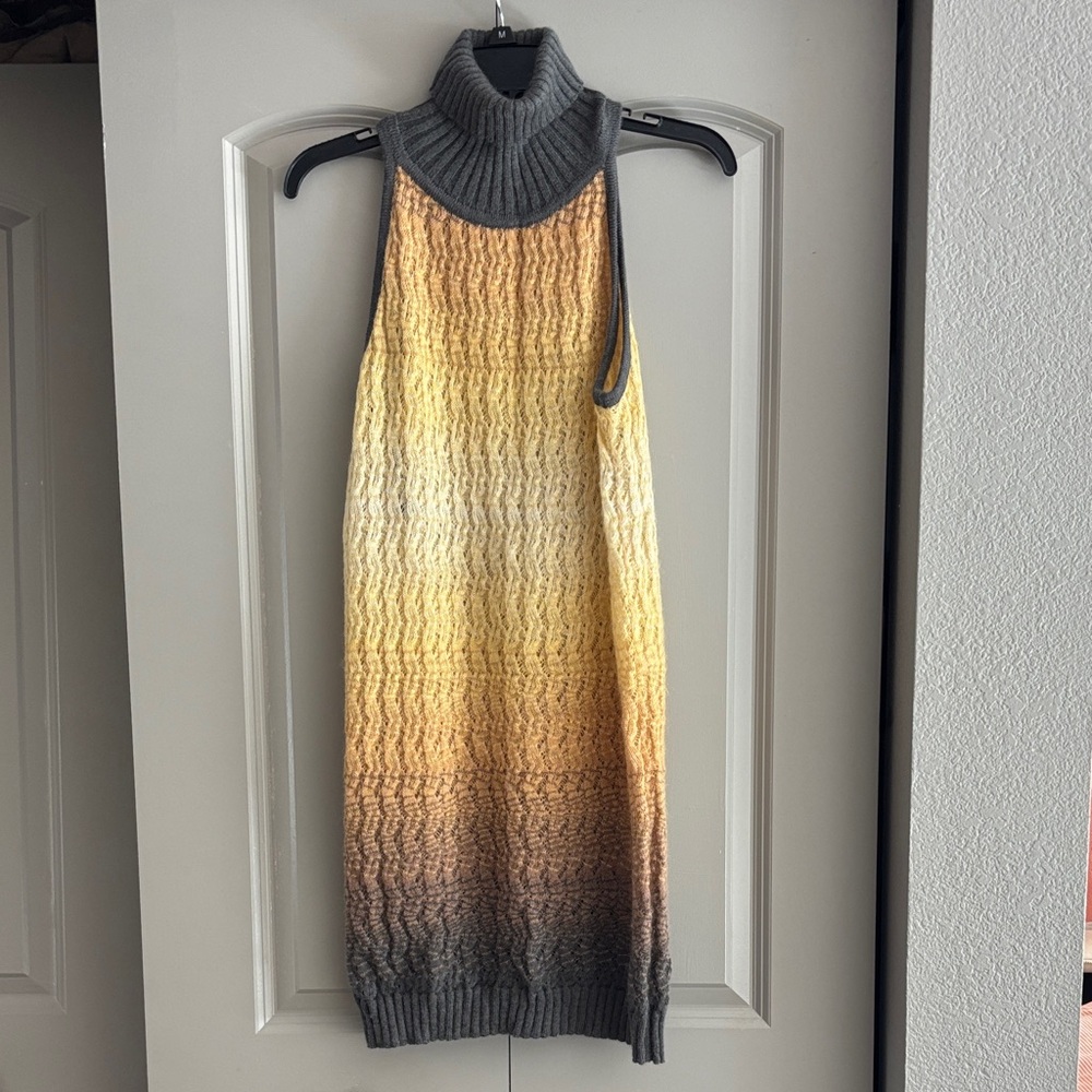 Missoni Gray and Yellow Knit Wool Dress
